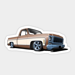 1980 Chevrolet C10 pickup in tan and white Sticker